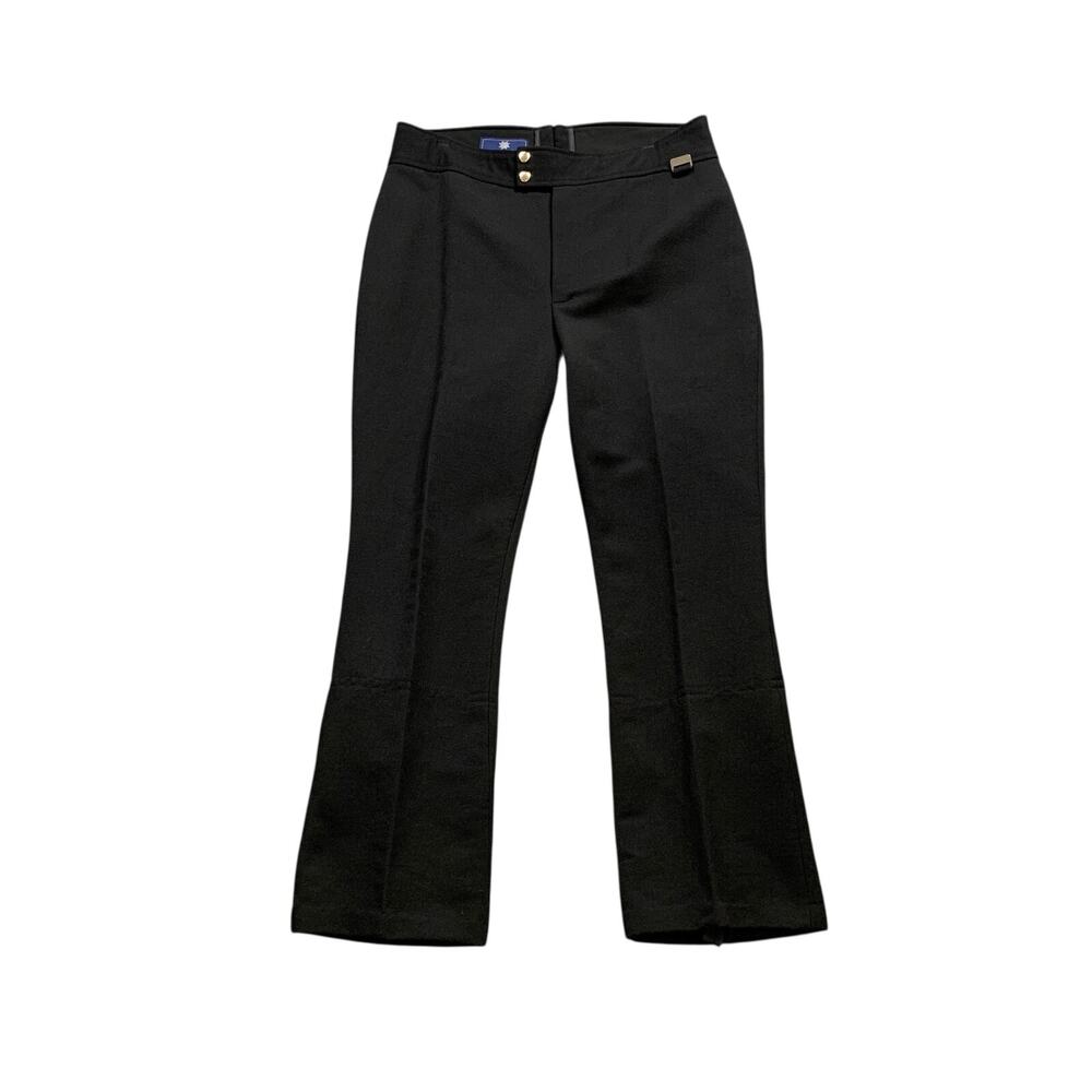 Vintage Edelweiss Ski Pants Womens 36 Black Thick Wool Blend Stirrups Winter